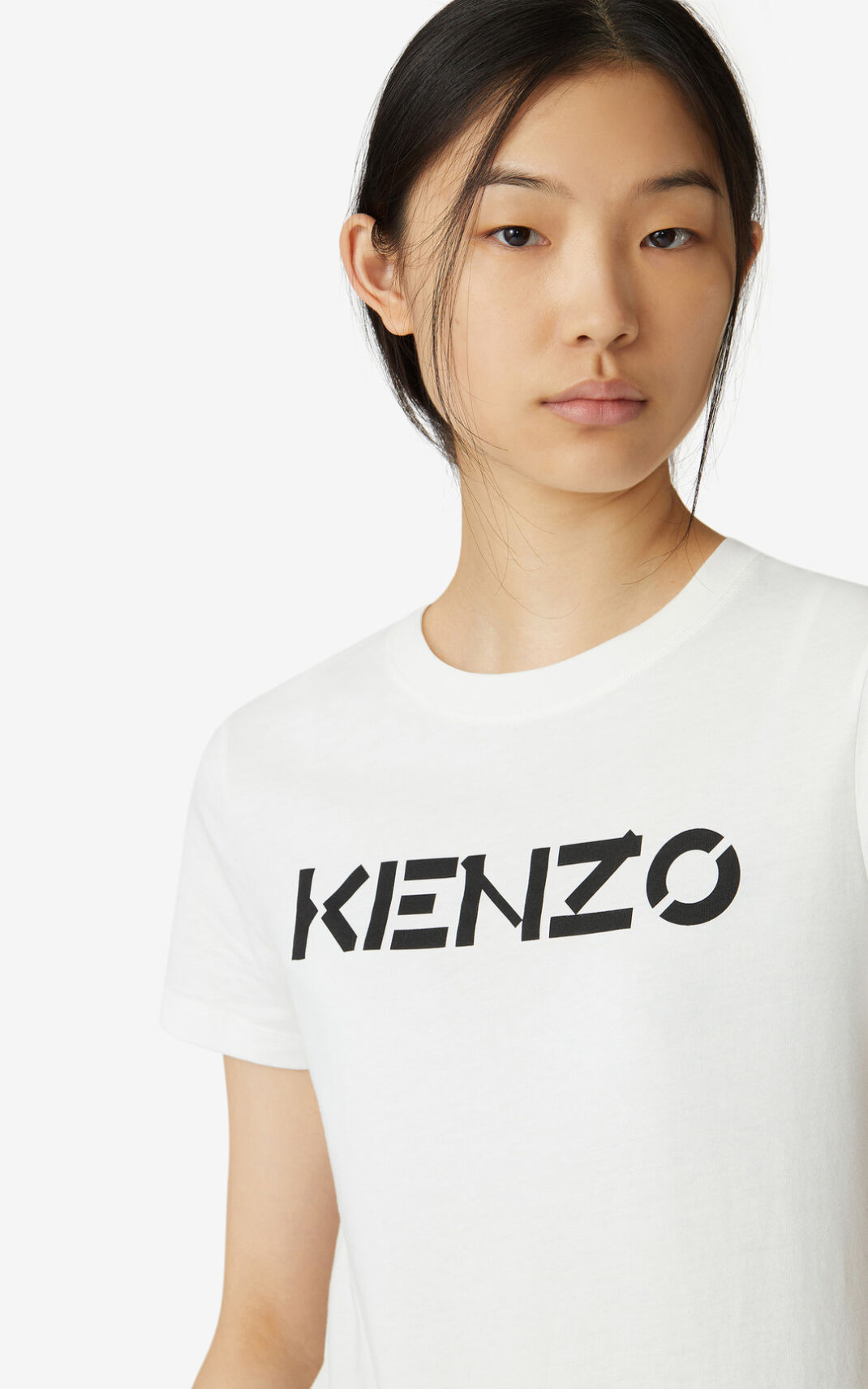 Camisetas Kenzo Logo Mujer Blancas WGM051783